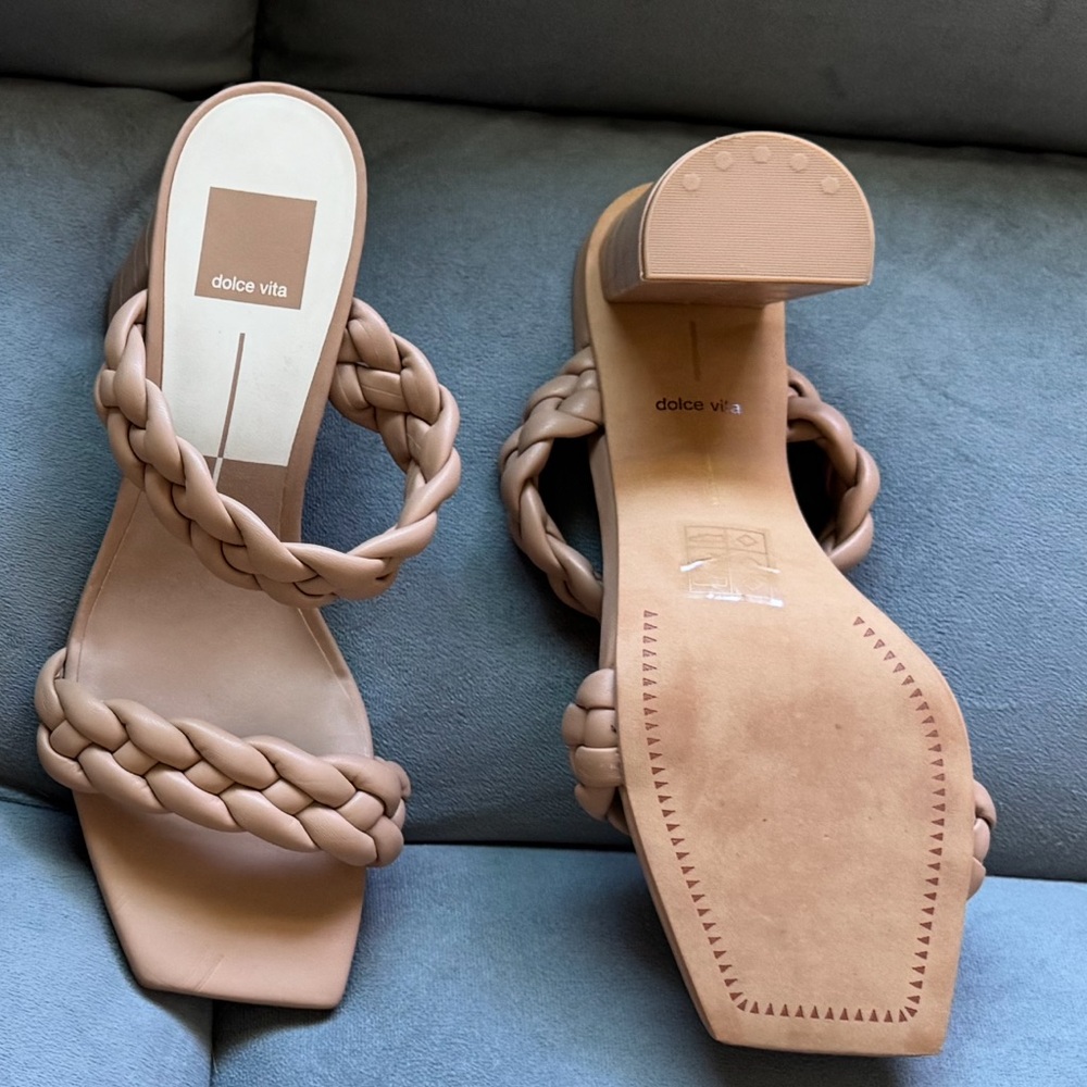 Dolce Vita Women's Beige Braided Heels